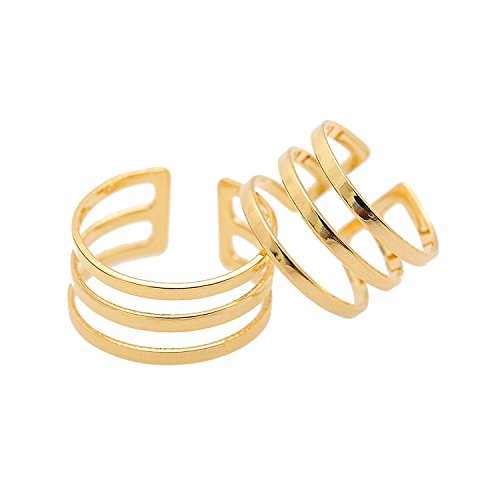 High Gloss Three Line Midi Knuckle Ring Set of Two