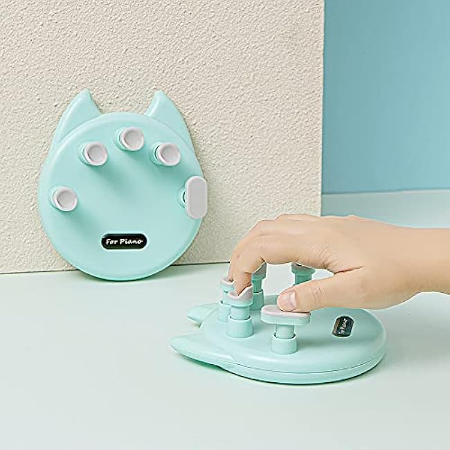 Piano Finger Trainer Silicone Hand Grip Exerciser Ergonomic Training Finger Pressing Posture Correction Tool for Guitar Piano Trigger Finger Training and Grip 1pair (Green)