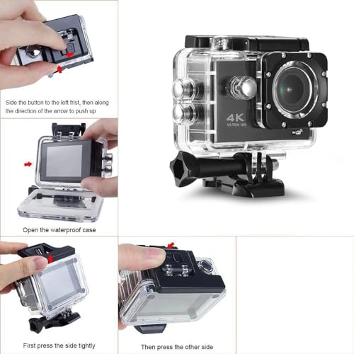 Image of 4K Action Camera with Accessories Kit | WiFi | 16 MP | 170 Degree Wide Angle Lens | 30m Underwater Waterproof Underwater Camera for YouTube Vlogging, Bike Helmet Motovlogging & Travel Vlog