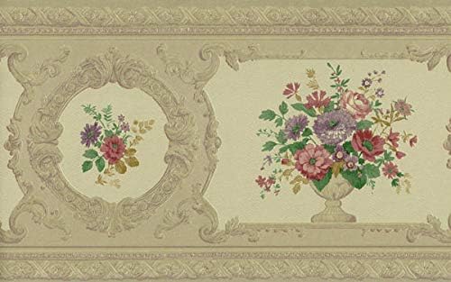 Gold Satin Victorian Floral Wallpaper Border FDB02009 979b02009