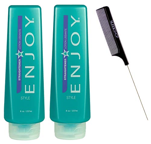 Enjoy Straightener, Style - Straighten And Control Frizz, Coarse Or Curly Hair (With Sleek Steel Pin Tail Comb) Straightening Gel (8 Ounce Size (Pack Of 2)) #TOP20