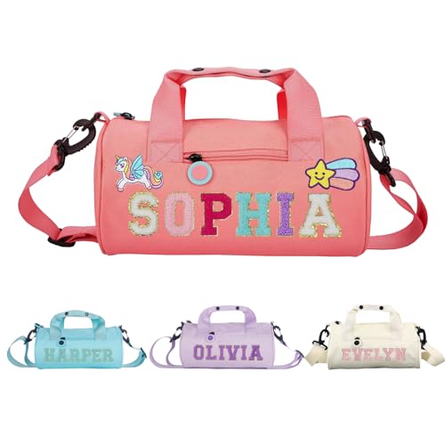 Gepersonaliseerde Kids Dance Ballet Bag, Kinderen Chenille Letter Duffel Bag, Sport Duffle Bag, Travel Duffel Bag, Roze Cheerleader Tas voor meisjes, Dans Duffle Bag, Speciale Prestaties Beloning Gift