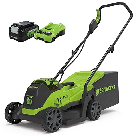 Greenworks 24V Cordless Lawnmower with Battery Cover