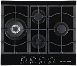 Russell Hobbs RH60GH403DS Midnight Collection 60 cm Black Glass 4-Burner Gas Hob