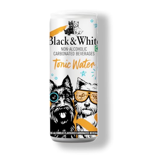 Image of Black & White Tonic Water (Pack of 2 X 250 ML) | Premium Sparkling Tonic with Classic Quinine Bitterness | Refreshing Carbonated Mixer for Cocktails & Mocktails | Crisp, Balanced Tonic with Smooth Bubbles