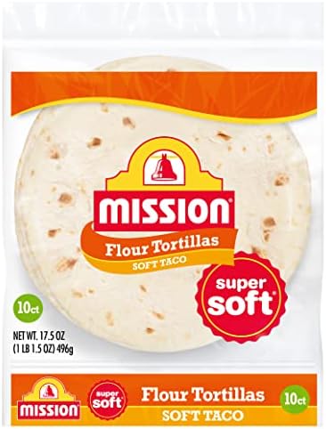 Mission Soft Taco Flour Tortillas, Medium Size, 10 Count, Trans Fat Free
