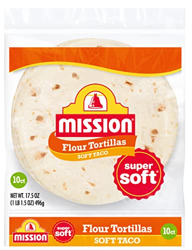 Mission Soft Taco Flour Tortillas, Medium Size, 10 Count, Trans