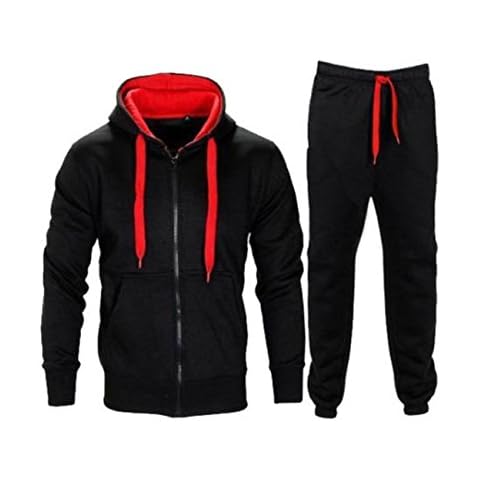 Parsa Fashions® Kids Boys Girls Tracksuit Contrast Set Full Sleeve Fleece Zipper Hoodie Top Bottoms Jogging Joggers Gym School Cover