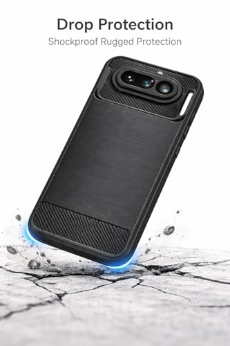 Image of Ultimate Black Armor Back Cover Case for Nothing Phone 4a 5G; Sleek, Stylish, and Unbeatable Protection | Carbon Fiber Rugged Armour (Black).