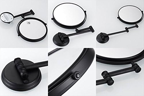 Miniatura 2 de 7Trees Espejo de maquillaje plegable retro de 8 pulgadas para baño, espejo telescópico de belleza (latón antiguo negro)