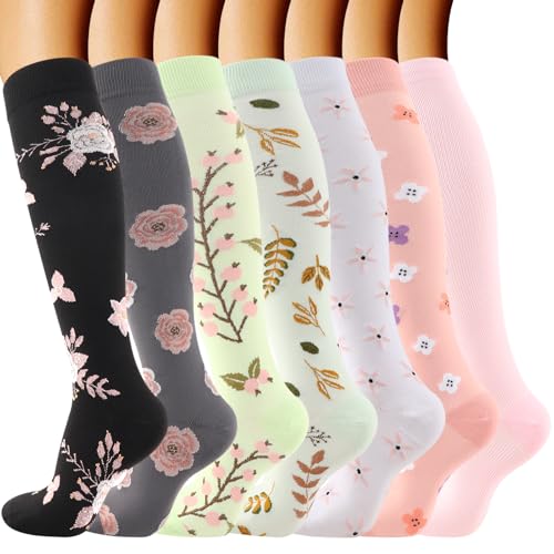 DRESHOW Calcetines de Compresión para Hombres y Mujeres Calcetines de Compresión es el Mejor para Running, Correr, Senderismo, Volar, Viajar