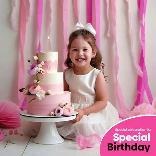 Image of 4 Hot Pink Streamers, 328ft Pack of Crepe Paper Party Decorations