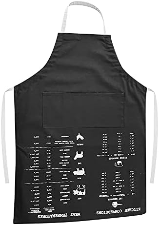 Aapron-Cotton Adult Apron for Men & Women with Measuring Conversion Chart –Lightweight & Soft – Funny - Useful - Universal Size Adjustable Strap(black) One Size