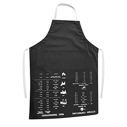 Aapron-Cotton Adult Apron For Men & Women With Measuring Conversion Chart –Lightweight & Soft – Funny - Useful - Universal Size Adjustable Strap(Black) One Size #TOP13