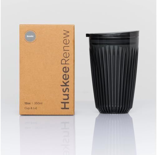 Huskee Renew Range Cup & Lid- Amber and Smoke - (6oz, 8oz, 12oz, 16oz) (Smoke, 12oz Cup & Lid)