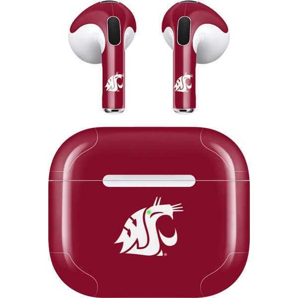 Skinit Decal Audio Skin Compatible with Apple AirPods (3rd Gen, 2021) - Officially Licensed Washington State Cougars Logo Design