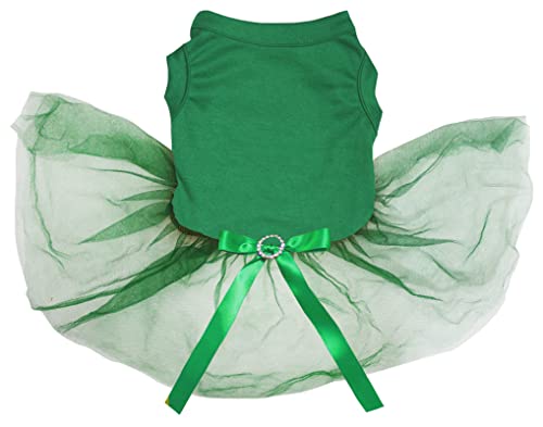 Robe chiot Saint-Patrick vert uni vêtement pour chien taille XL - 2