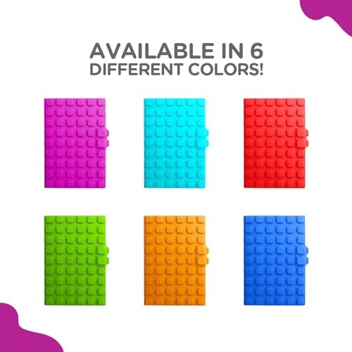 Journal Intime Pour Fille By WAFF, Customize Your Notebooks For School With 70 Lego Like Cubes, Refillable Diary With Soft Lock, 190 Lined Pages, Christmas Gifts for Kids 8-12 (Purple, A6) - 5