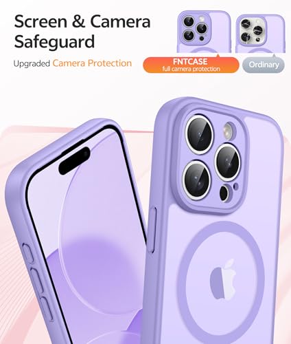 Image of FNTCASE for iPhone 13 Pro Max Case: [Compatible with Magsafe] Translucent Matte Magnetic Phone Cover - Military Grade Drop Protection Shockproof Protective Cases - Light Purple