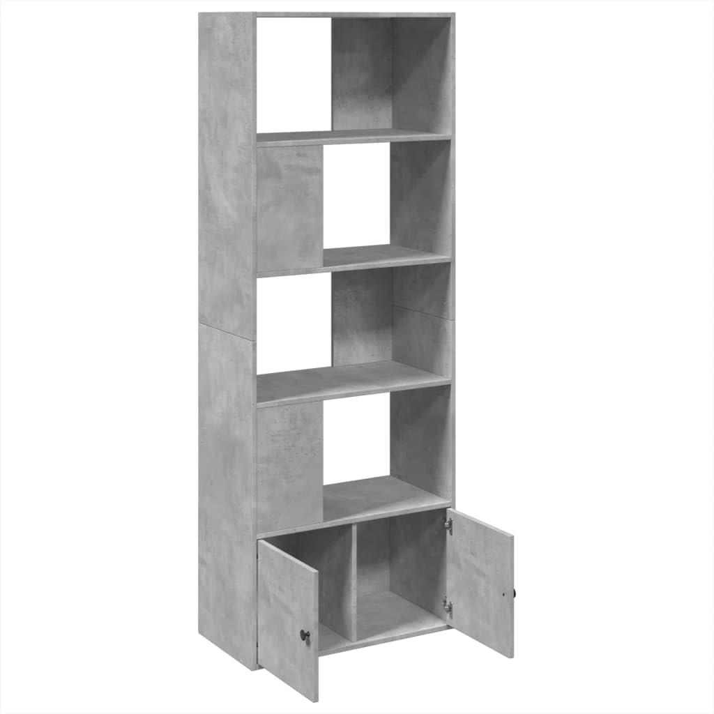 vidaXL Libreria Grigio Cemento 70x36x189 cm in Legno Multistrato, Mobile portaoggetti, Porta Libri, scaffale espositivo, Mobile Porta Libri