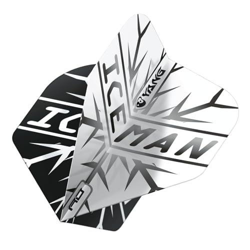 RED DRAGON Yin Yang Double Sided Gerwyn Price Iceman Black & White Standard Dart Flights 3 Sets Per Pack (9 Dart Flights in total)