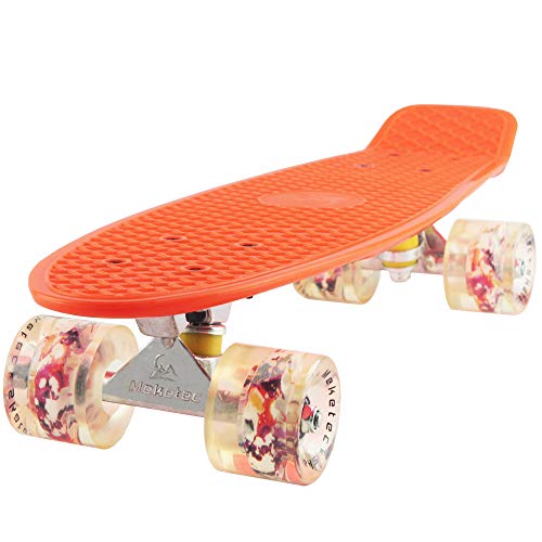Skateboard Orange 22 inch Retro Mini Skateboards Grandson Board for Boys Girl...