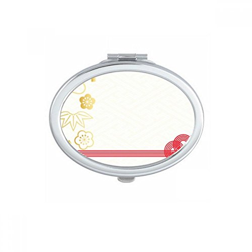 Miroir de poche ovale Sakura compact imprimé géométrique fleur - 2