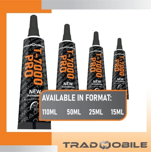 TRADMOBILE Glue T7000 Pro Black New Recipe 2021 Drying 6H Super Glue for Repair Phones Smartphones Tablets Jewellery Books Binding Leather Shoes Paper (50 ML)