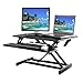 Seville Classics AIRLIFT 30" Compact Gas-Spring Height Adjustable Standing Desk Converter with Keyboard Tray, Phone/Tablet Holder Ergonomic Table, Black