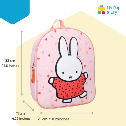 mybagstory - Miffy Pink 3D Backpack - School Bag - Size 32 cm - Adjustable Straps - Gift Idea