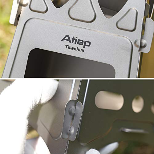 Atiap Ultralight Titanium Wood Burning Stove Outdoor Camping Multi-Fuels Alcohol Stove Bbq Stove Ws009St-Ti (Wood Burning Stove) #TOP7
