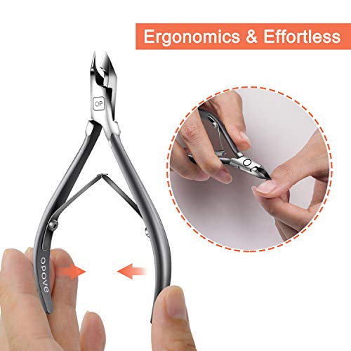 Cuticle Nippers Salon Grade For Manicurist Extremely Sharp Effortless Cuticle Trimmer Precise Clippers Pedicure Manicure Nail Care Tool, Opove X7 Mini, Space Gray #TOP2
