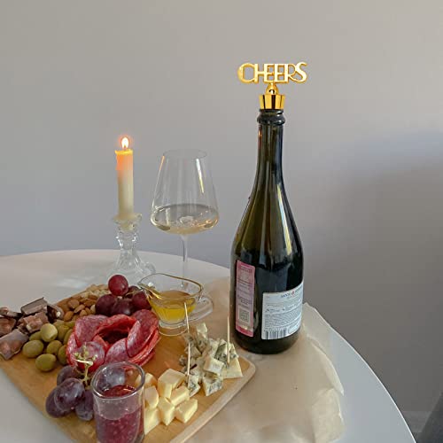 Tokerut Cheers Wine Stopper For Party Supplies Gold Wine Stopper Decorative Cheers Wine Stopper Unique Wine Stoppers Champaign Stoppers Wine Sealer Caps Champagne Preserver Wine Bottle Seal Plug thumb #1
