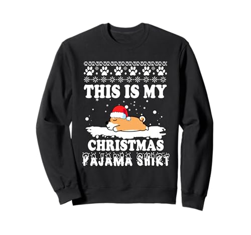 Shiba Inu Dog This is My Christmas Pajama Ugly Sweater Xmas Sweatshirt