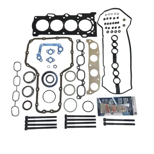 Image of Partsflow HS26158PT Engine Cylinder Head Gasket Bolts Set Compatible With Chevy Prizm, Pontiac Vibe, Toyota Celica Gt Corolla 1.8L 110CID L4 DOHC, (16 VALVE), ENG. CODE inch1ZZFE inch