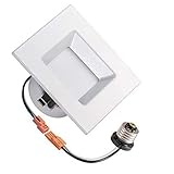 4-inch Square LED Recessed Retrofit Downlight, 5000k, 10w, 700 lumens, Day White, Square Lens, UL® Classified, EnergyStar®, Dimmable