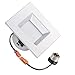 4-inch Square LED Recessed Retrofit Downlight, 5000k, 10w, 700 lumens, Day White, Square Lens, UL Classified, EnergyStar, Dimmable