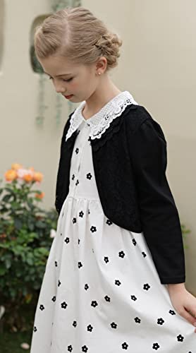 Smiling Pinker Little Girls' Long Sleeve Lace Bolero Cardigan Shrug (Black, 6-7 Years) #TOP3