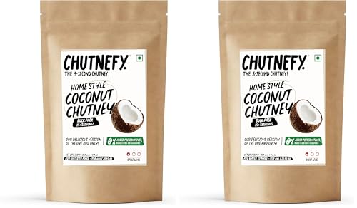 Image of Chutnefy Coconut Chutney Mix | 250g Freeze-Dried Instant Dry Mix | Just Add Water to Make 20+ Servings (1000 g) | 0% Preservatives or Additives (Pack of 2)