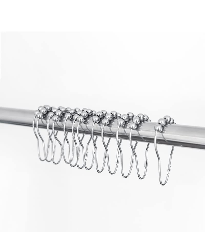 Rubik Shower Curtain Rings, Stainless Steel Hooks