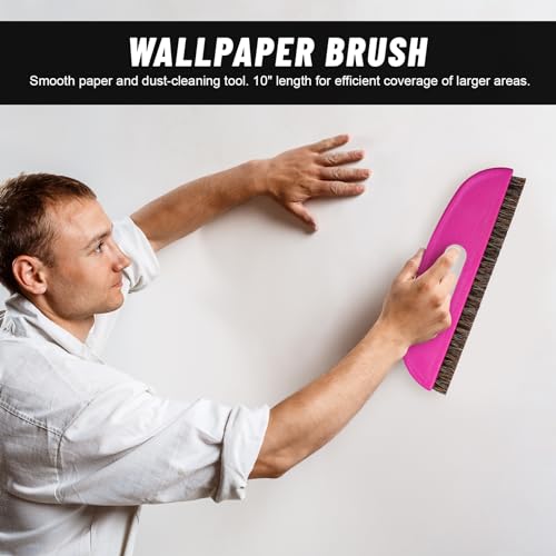 Wallpaper Smoothing Brush and Tool Kit for Applying Peel and Stick Vinyl and Wallcovering (Royal Pink) - Image 4