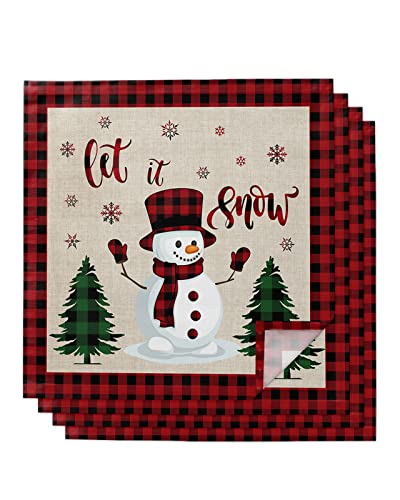 Servilletas de tela navideñas set 4 50.8x50.8 cm miniatura 1