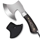 Omesio Kleine Axt Outdoor Mini Beil, Full-Tang 19,3 cm, Survival Camping Axt, Beil Wurfaxt Holz, Robust (C043)