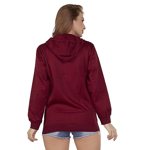 Image of CAUSTIC Women's Hoodie Jacket Sweatshirt - Casual Full Zip Up Long Sleeve Cotton Blend Outwear with Pockets & Hooded Top (White)