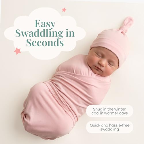 Image of Caden Lane Baby Swaddle & Receiving Blanket, Soft, Breathable & Temperature-Regulating Bamboo Viscose Fabric for Swaddling Newborns, Gender Neutral Infant Blanket for Boys & Girls
