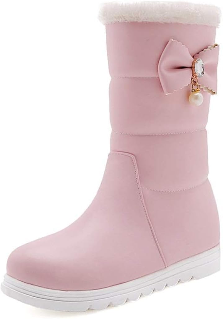 Women's Winter Put On Snow Boots Warm Faux Fur Lined Low