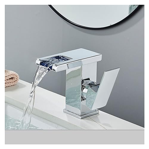 Robinet de lavabo cascade led pour rénovation salle de bain moderne sur pont