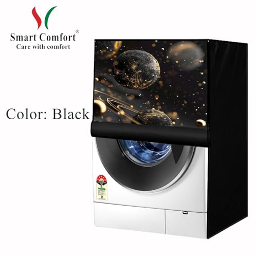 Image of Waterproof 9Kg Front Load Fully Automatic Washing Machine Cover compatible for lg /ifb /godrej /lloyd /bosch & etc Washing Machine (IFB9KBLACKCARDSC03FL04)