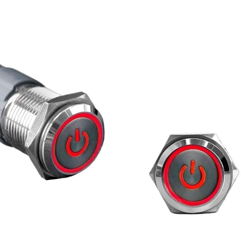 15A 16/19/22/25mm Waterproof Metal Push Button Switch LED Light Momentary Latching Car Engine Power Switch 3~220V silver1NO(16_Locking_220V)