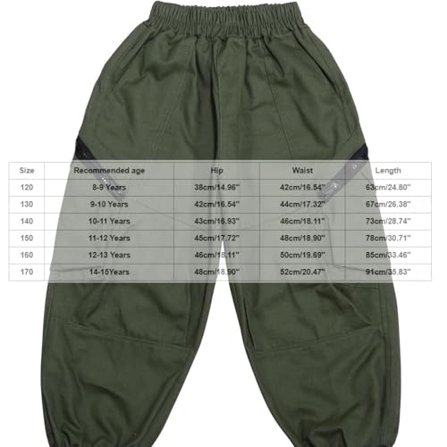 Boys Cargo Joggers Pants Elastic Waist Casual Jogging Trousers for Fall Winter Soft Warm Bottoms3